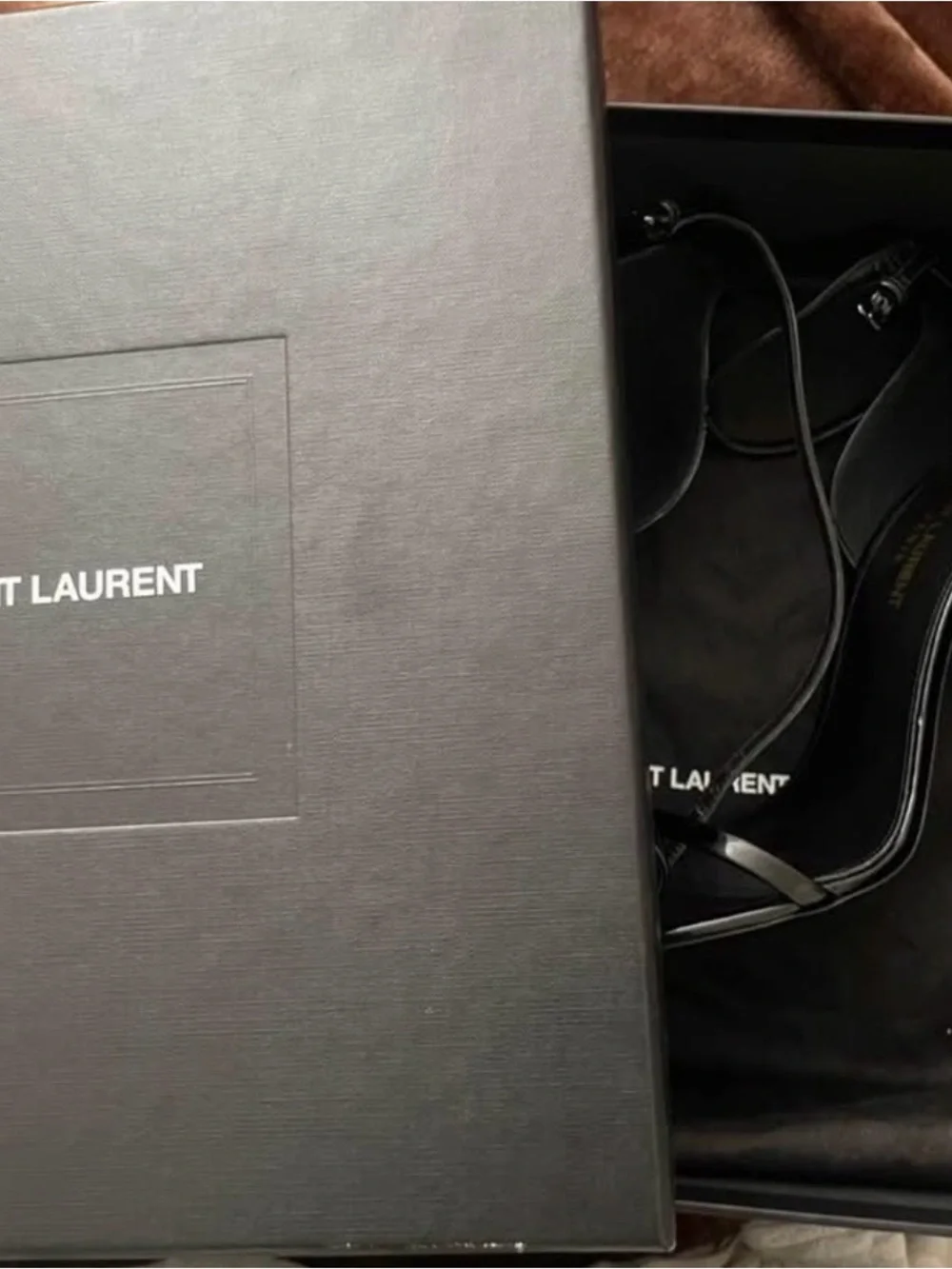 Saint Laurent Opyum Patent YSL Logo Heel Sandals - Picture 2 of 6